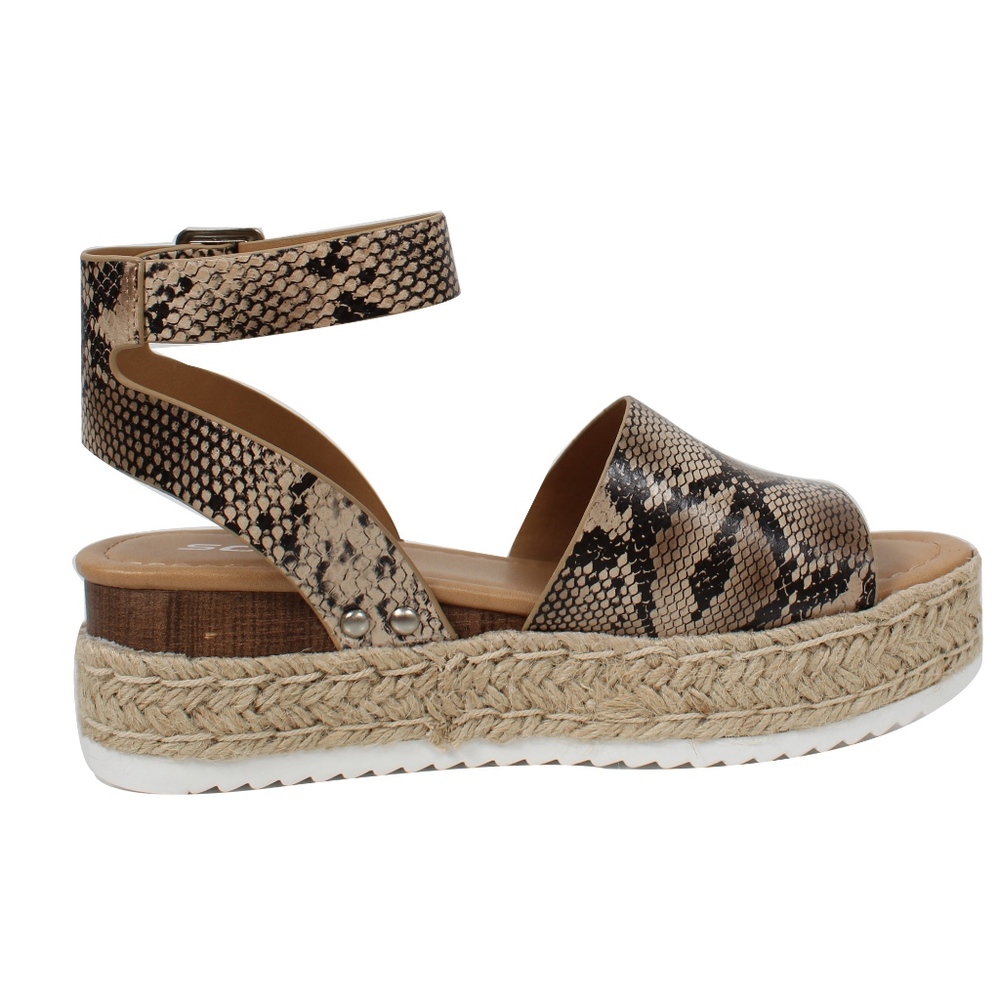 Size 5.5 Natural Python Open Toe Halter Espadrill - Picture 4 of 6